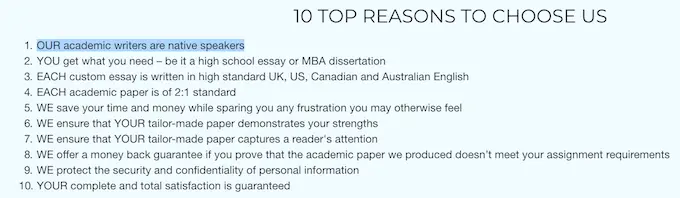 10 reasons to choose masterpapers.com