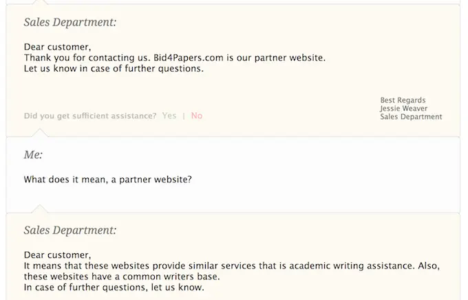 essayshark.com customer support confirms essayshark and bid4papers are the same company