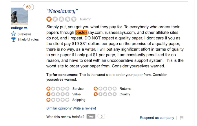 essaywriters.net reviews are negative