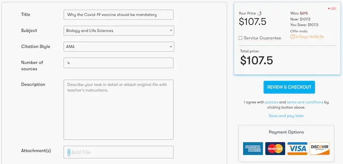 myperfectwords.com order process