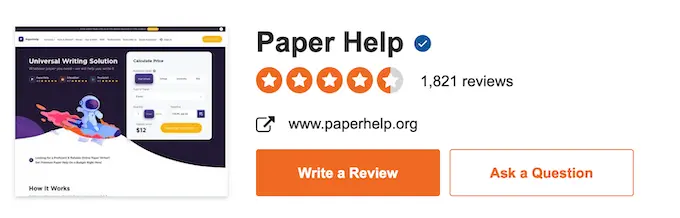 90% of paperhelp.org reviews on sitejabber.com are positive