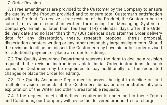 premieressay.com revision policy details