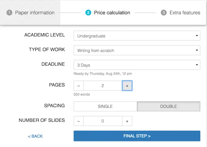 speedypaper.com price calculation