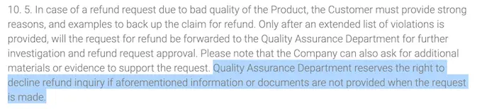 superiorpapers.com refund policy is strict